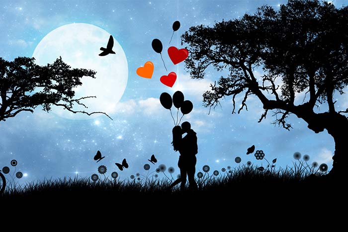 graphic art of couple kissing